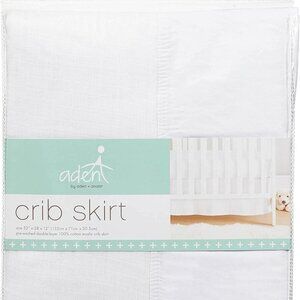 aden + anais Classic Crib Skirt, 100% Cotton Muslin, Super Soft, Tailored Fit, W